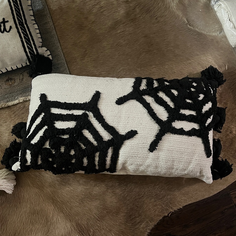 Black and White Decorative Halloween Pillow